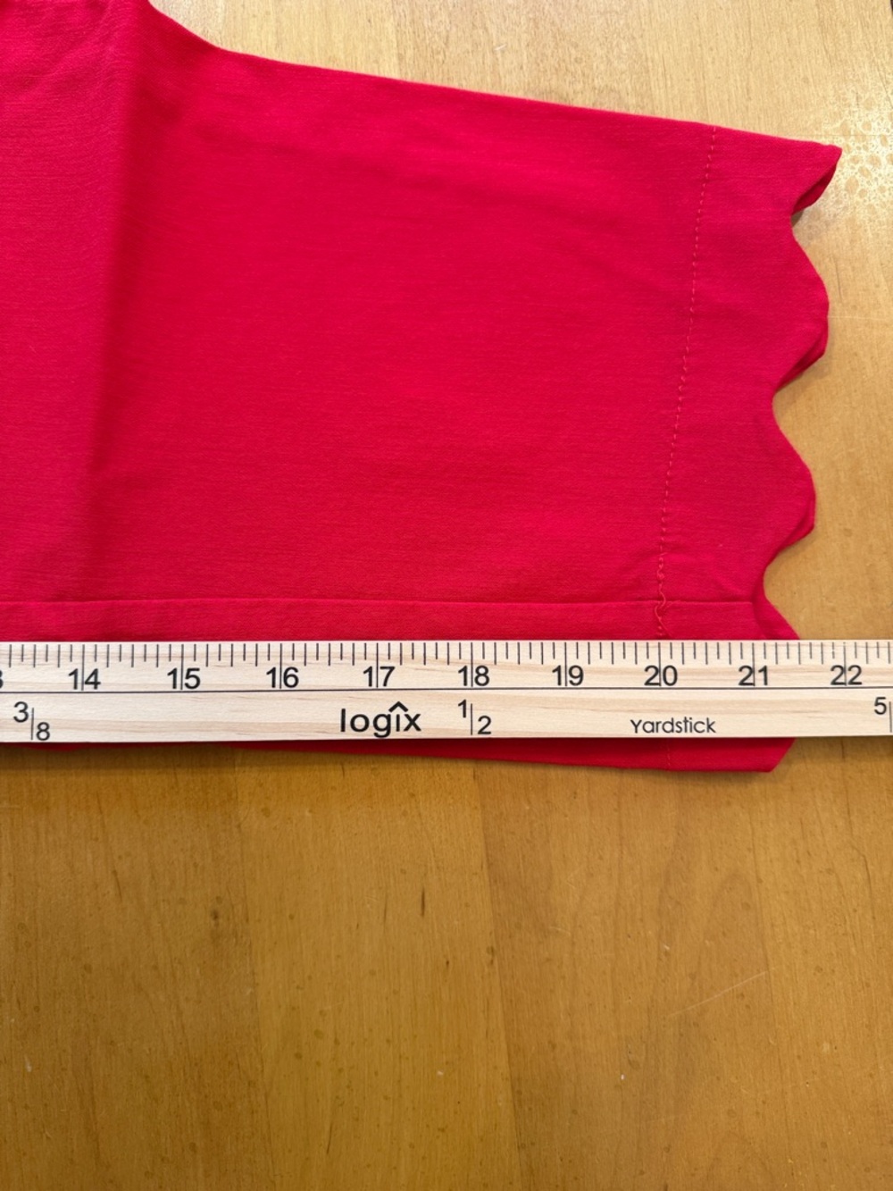 ZAC & RACHEL RED CAPRI CROPPED PANTS SCALLOPED BOTTOM SIZE 8 PULL ON ELASTIC - Picture 9 of 9